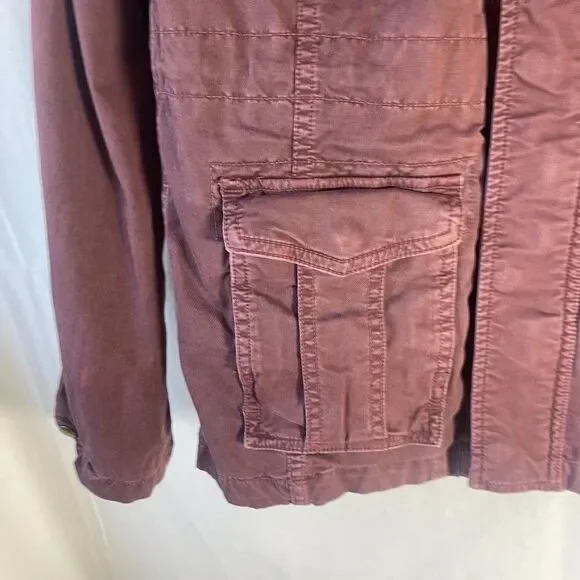 Lucky Brand Distressed Burgundy Utility Jacket Sz S